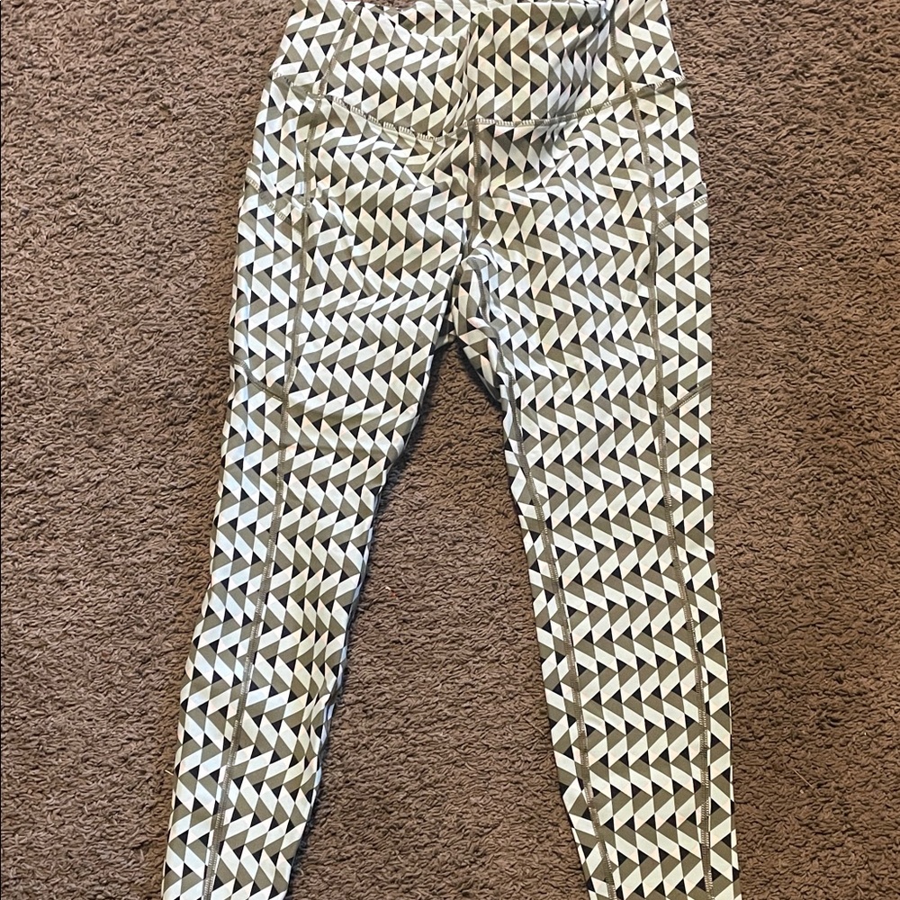 Torrid Black, green and White Geometric Leggings